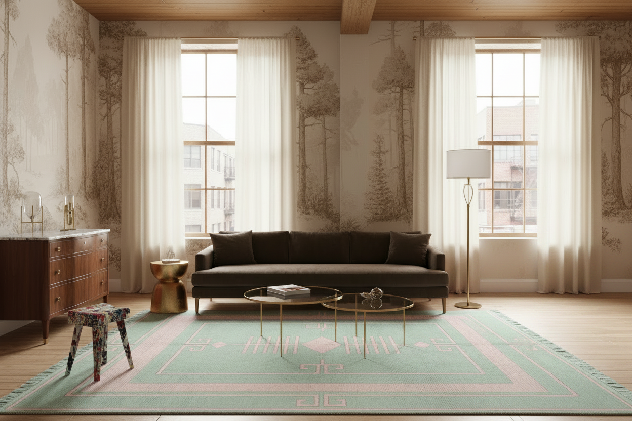 Rose Ember Haze Hand Knotted Rug