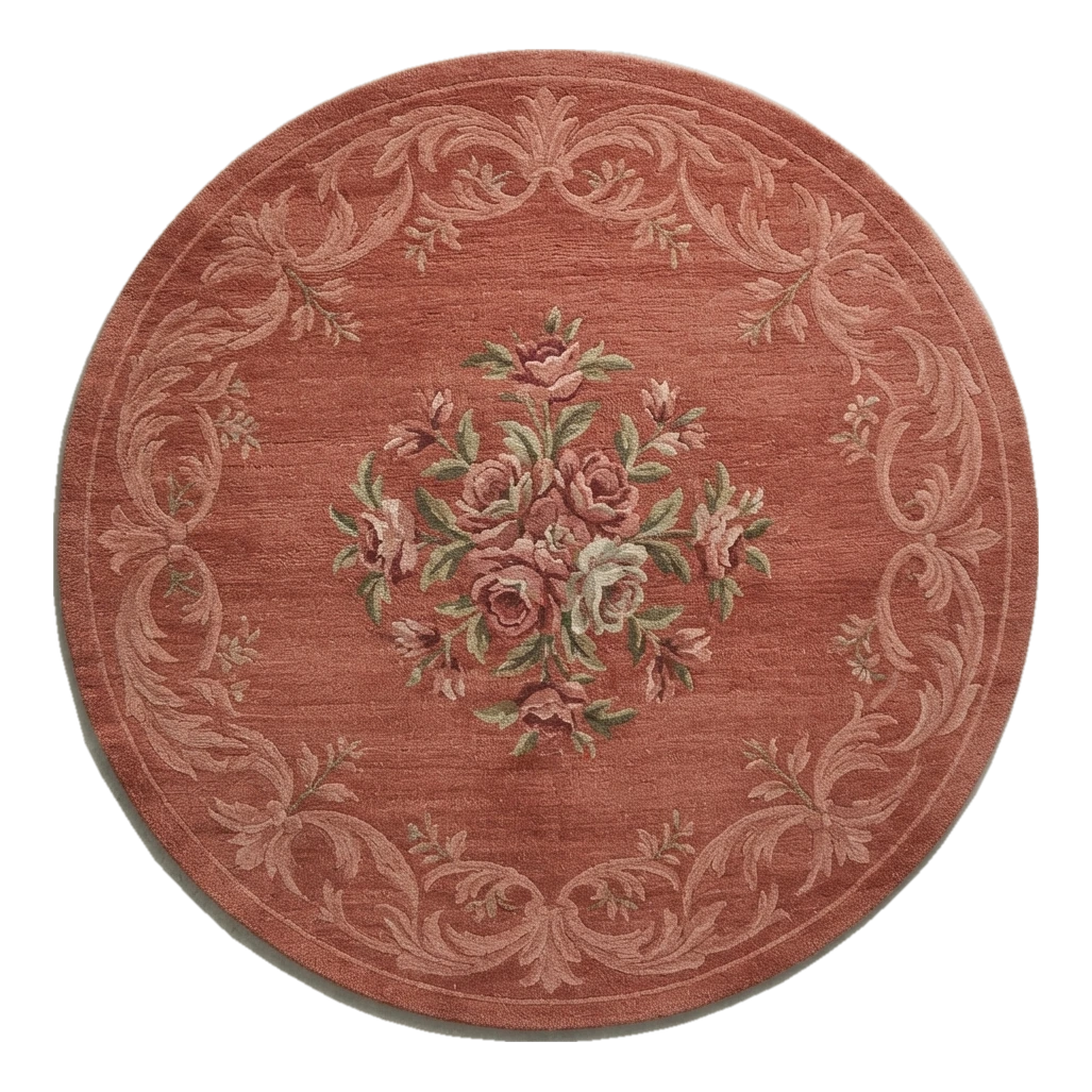 Rosewater Bouquet Round Hand Knotted Rug - alternate view