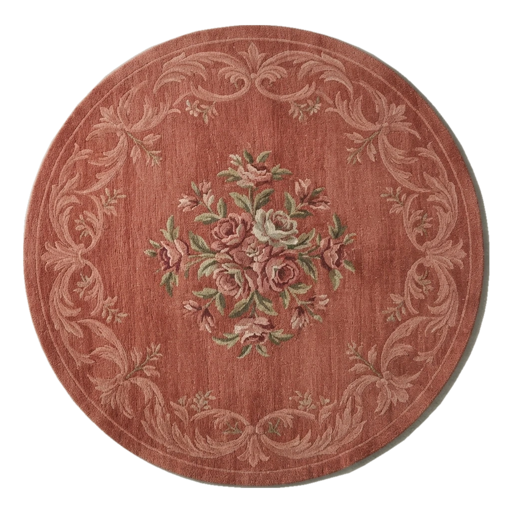 Rosewater Bouquet Round Hand Knotted Rug