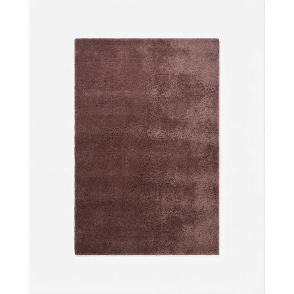 Rosewood Velvet Calm Hand Tufted Wool Rug - studio photo
