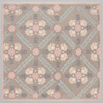 Rosy Trellis Posy Square Hand Tufted Wool Rug - studio photo