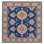 Royal Peach Meadow Carpet Square Knotted Rug 