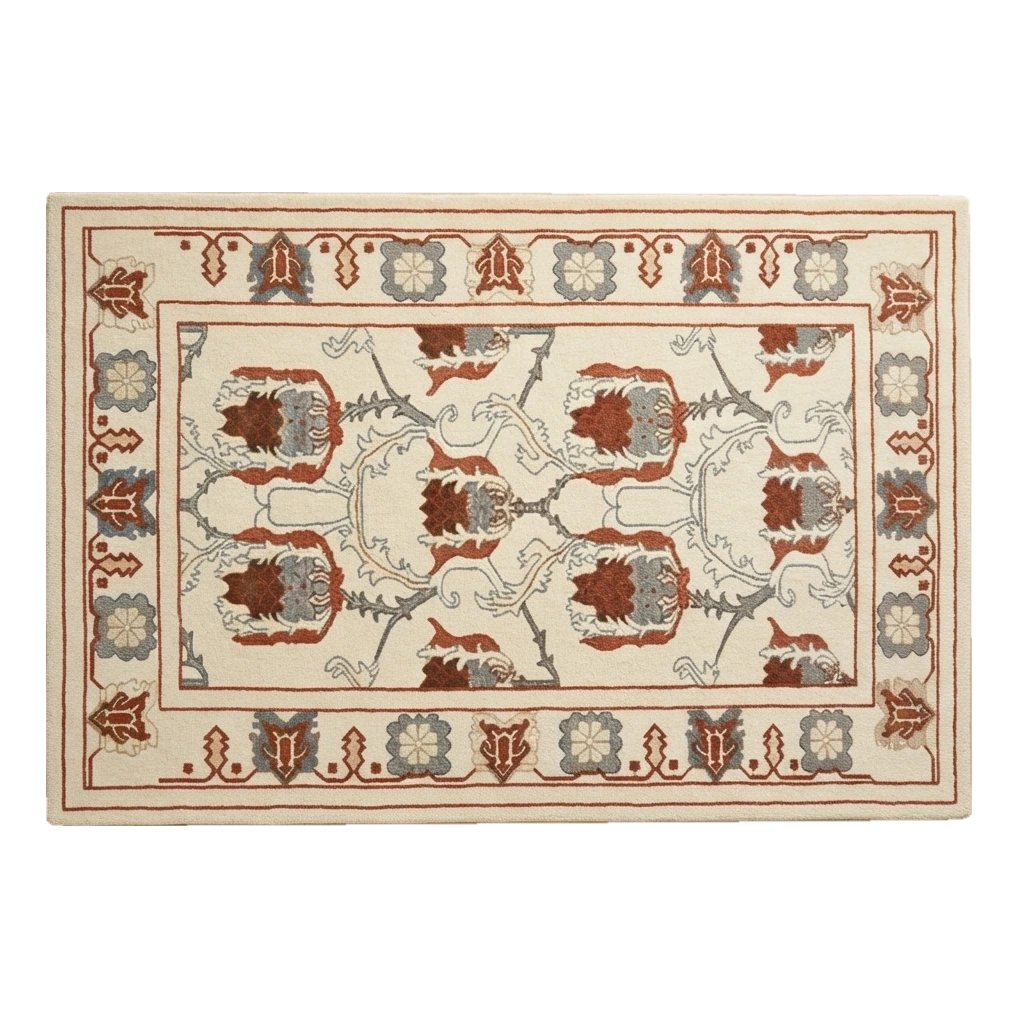 Russet Pomegranate Lantern Hand Tufted Wool Rug - alternate view