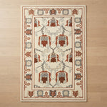 Russet Pomegranate Lantern Hand Tufted Wool Rug - studio photo