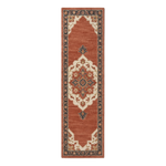 Rust Medallion Path Hand Tufted Runner Rug
