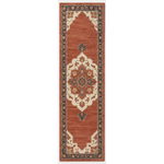 Rust Medallion Path Hand Tufted Runner Rug - studio photo
