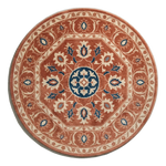 Saffron Octagon Garden Round Hand Tufted Wool Rug - alternate view