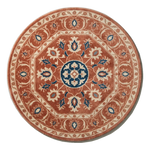 Saffron Octagon Garden Round Hand Tufted Wool Rug