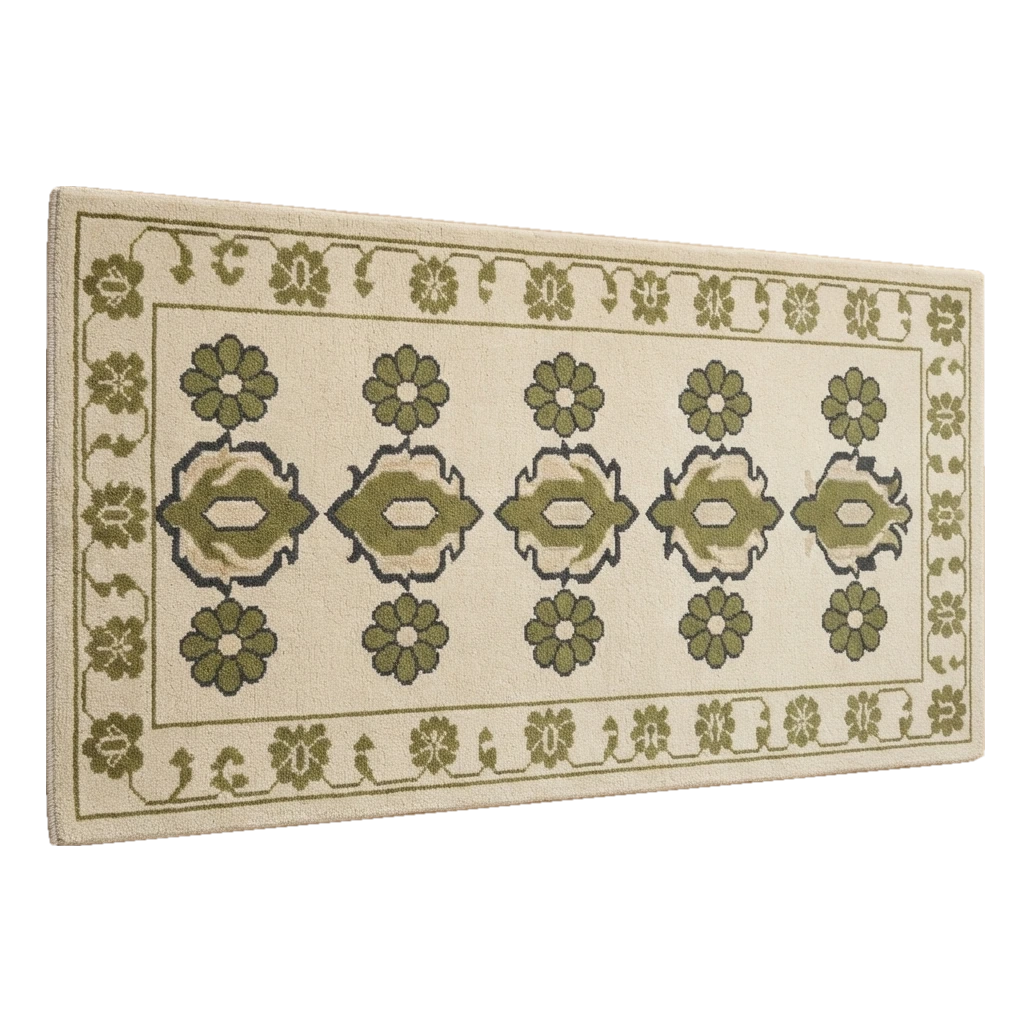 Sage Blossom Column Hand Tufted Runner Rug - alternate view