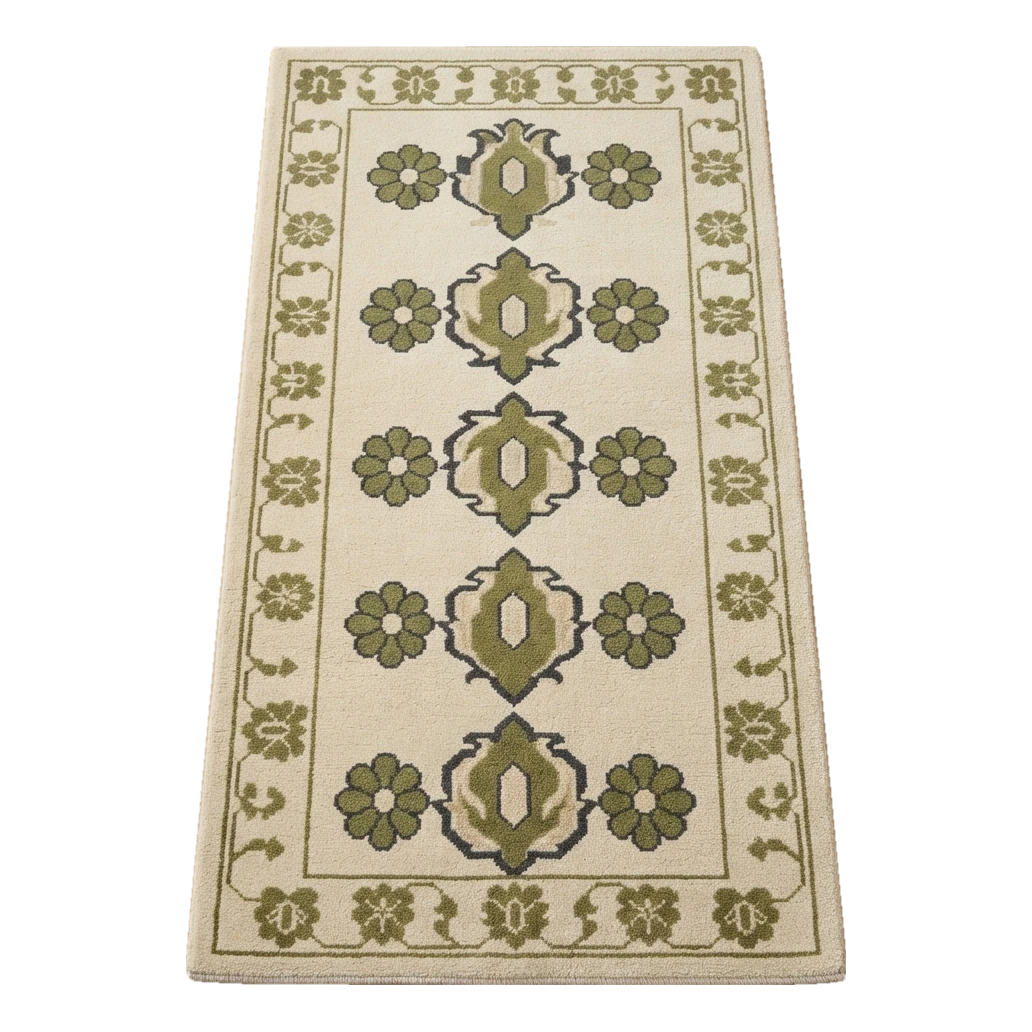 Sage Blossom Column Hand Tufted Runner Rug