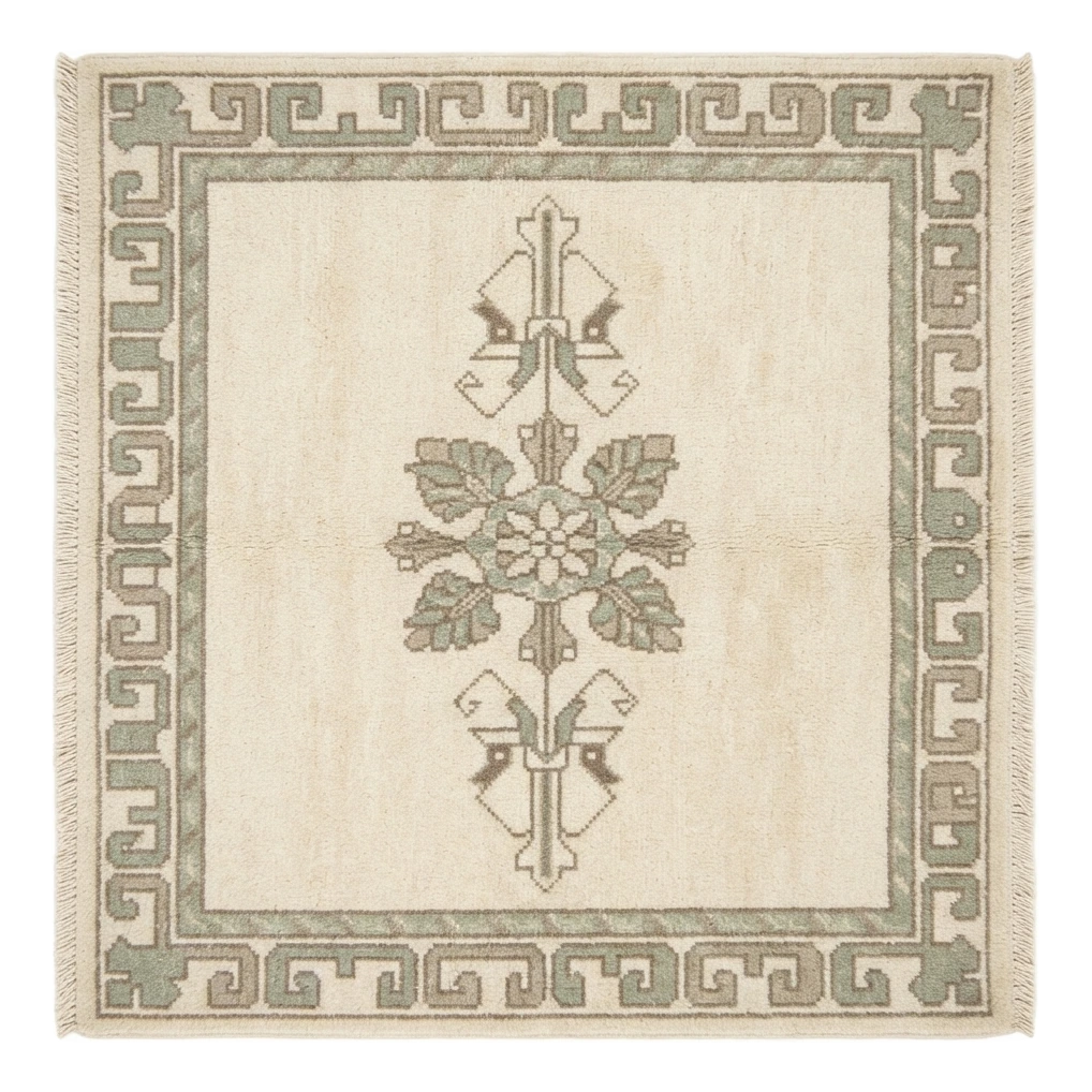 Sage Leaf Meander Hand Knotted Rug - alternate view