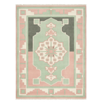 Sage & Pastel Step Hand Knotted Rug 
