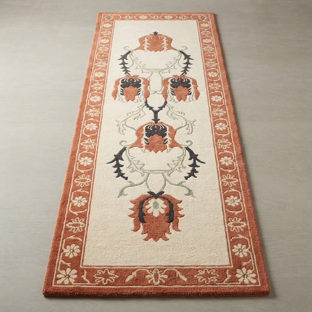Salon Crown Garland Hand Tufted Runner Rug - studio photo