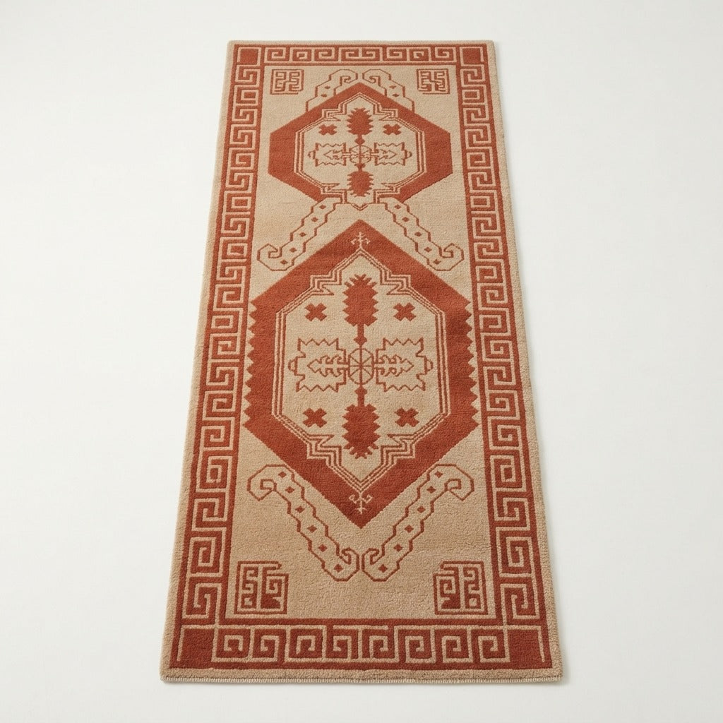 Sandstone Key Talisman Hand Tufted Runner Rug - studio photo