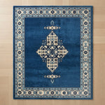 Sapphire Nomad Jewel Hand Tufted Wool Rug - studio photo