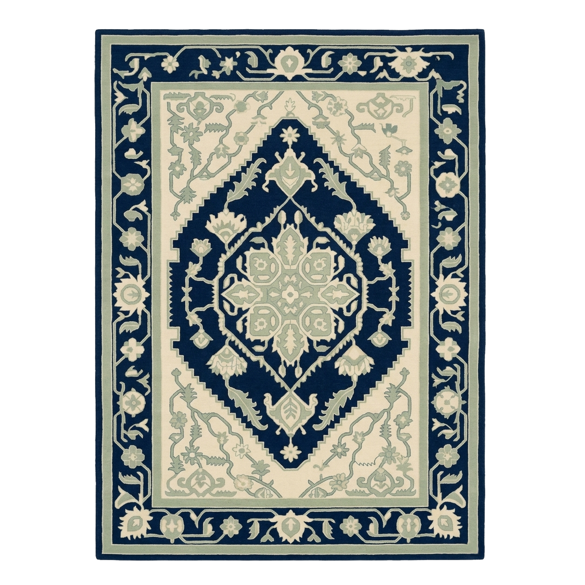 Sapphire  Ornament Hand Knotted Rug 