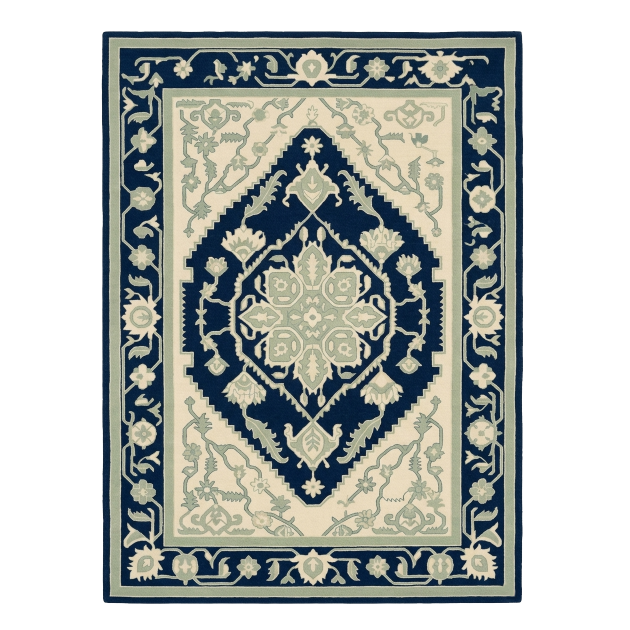 Sapphire  Ornament Hand Knotted Rug 
