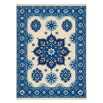 Sapphire Snow Medallion Hand Knotted Rug 