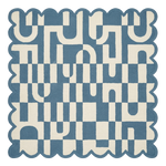 Scallop Abstract Maze Square Hand Tufted Wool Rug