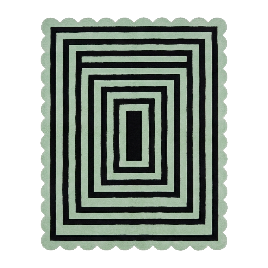 Scalloped Pathway Illusion Hand Tufted Wool Rug