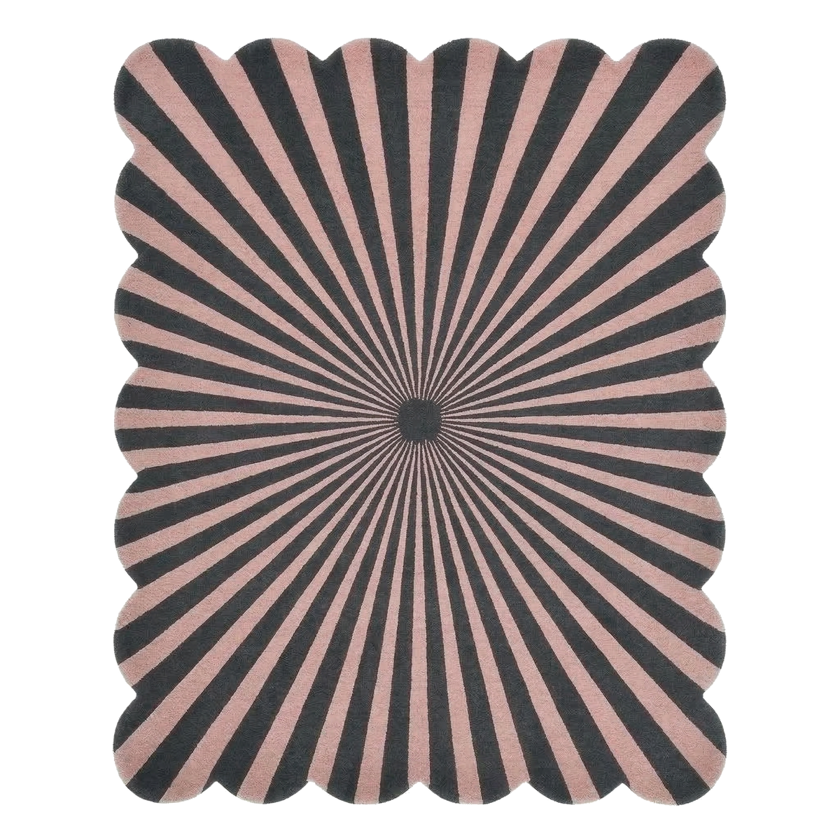 Scalloped Radial Wave Hand Tufted Wool Rug