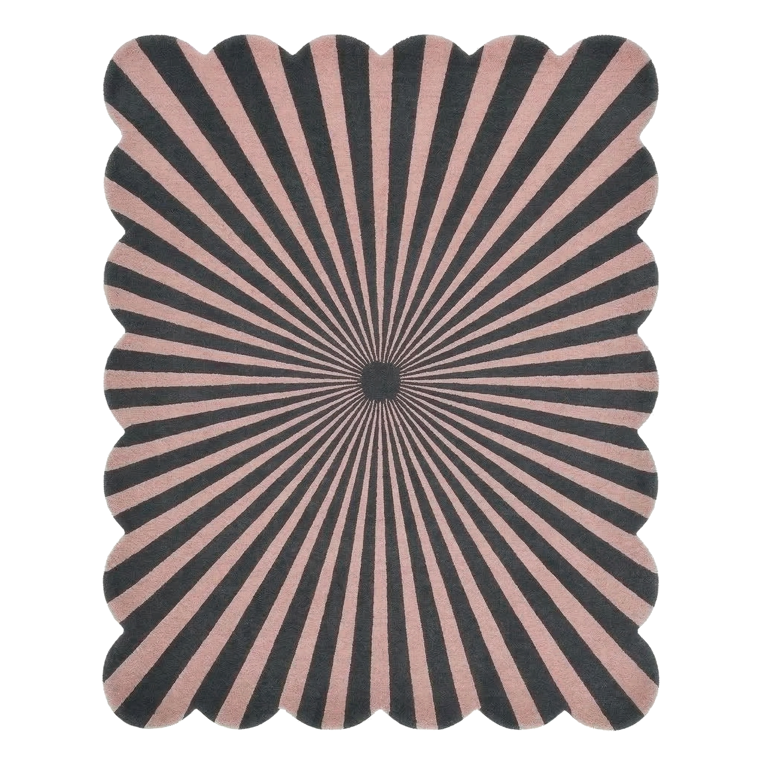 Scalloped Radial Wave Hand Tufted Wool Rug