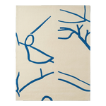 Scribbled White Hand Tufted Wool Rug 