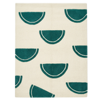 Semi Circle Motif Star Hand Knotted Wool Rug 