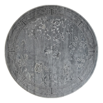 Silver Blossom Moon Round Hand Knotted Rug - alternate view