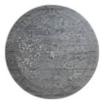 Silver Blossom Moon Round Hand Knotted Rug