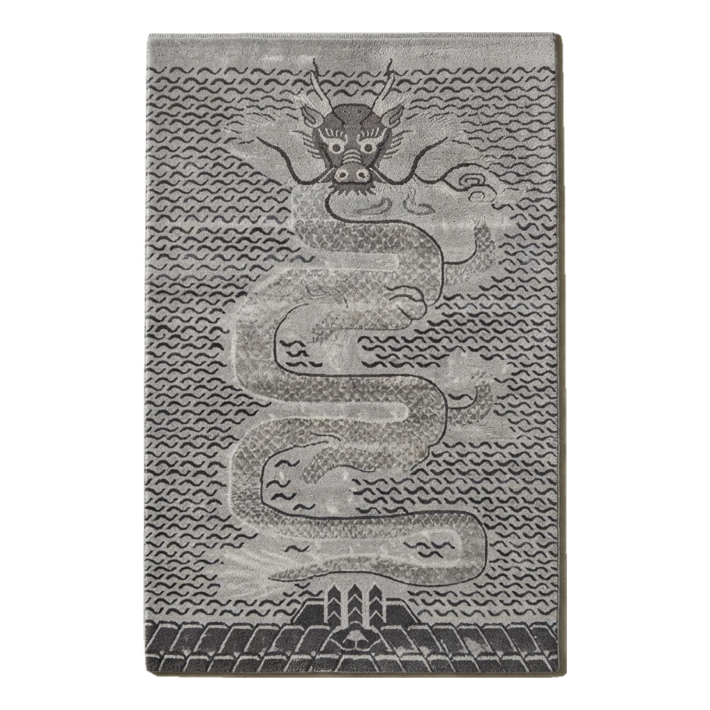 Silver Dragon Tide Hand Tufted Wool Rug