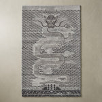 Silver Dragon Tide Hand Tufted Wool Rug - studio photo