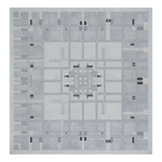 Silver Grid Mosaic Square Hand Tufted Wool Rug - alternate view