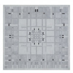 Silver Grid Mosaic Square Hand Tufted Wool Rug - studio photo