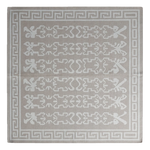 Silver Meander Folklore Flatweave Cotton Dhurrie Rug - alternate view