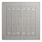 Silver Meander Folklore Flatweave Cotton Dhurrie Rug