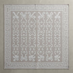Silver Meander Folklore Flatweave Cotton Dhurrie Rug - studio photo