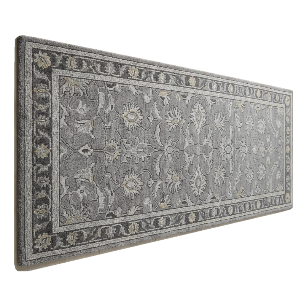 Silver Vine Heritage Hand Tufted Runner Rug - alternate view