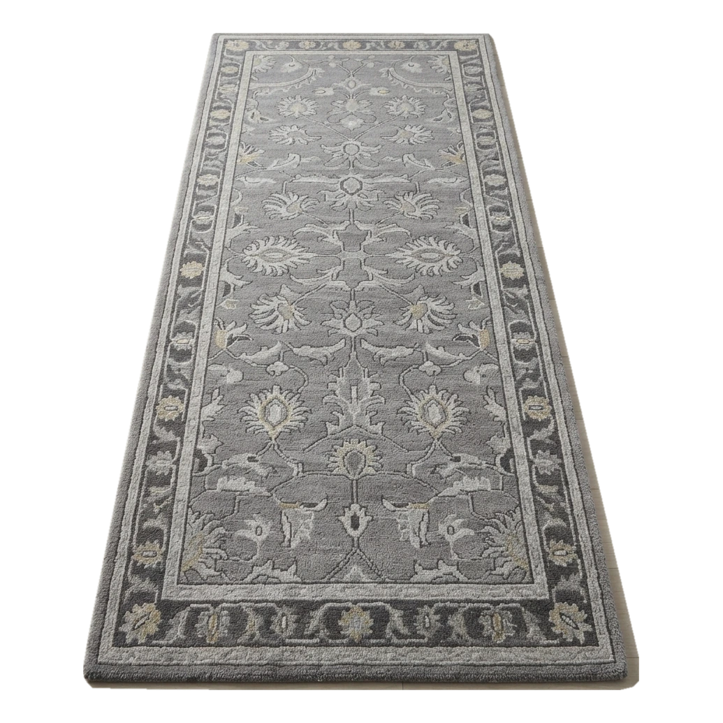 Silver Vine Heritage Hand Tufted Runner Rug