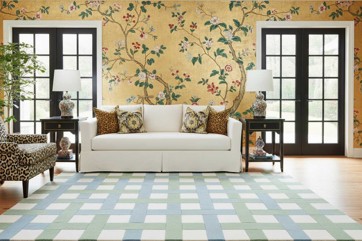 Sky Grid Hand Tufted Wool Rug