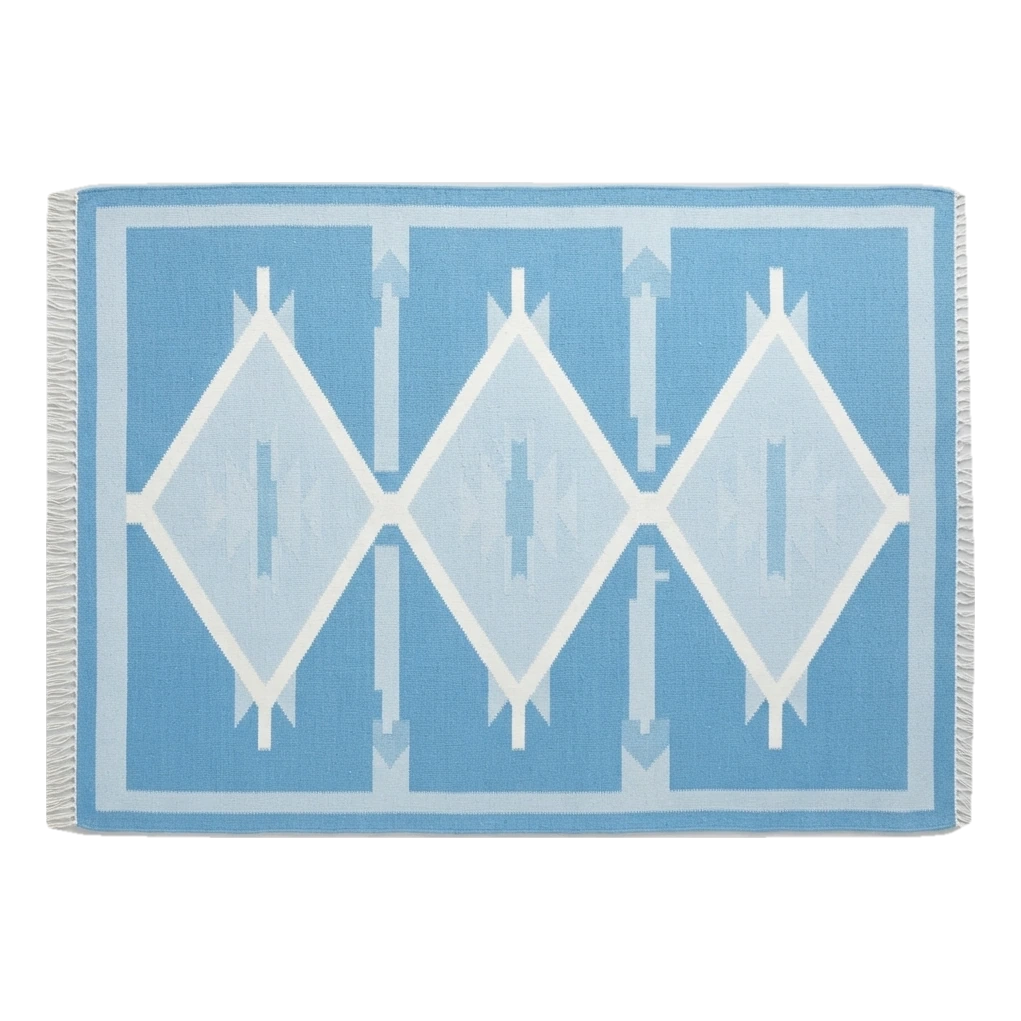 Skyline Diamond Totem Flatweave Cotton Dhurrie Rug - alternate view