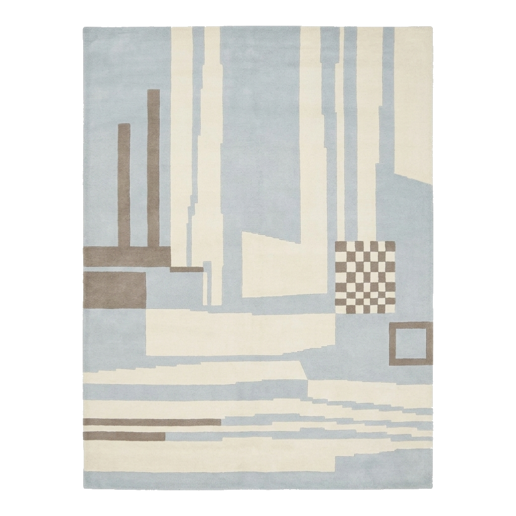 Skyline Mist Silhouette Hand Tufted Wool Rug 