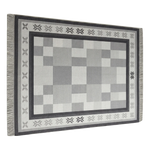 Slate Checkerboard Frame Flatweave Cotton Dhurrie Rug - alternate view