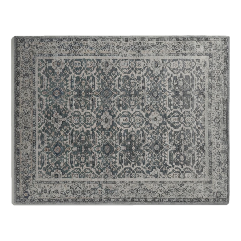 Slate Heirloom Tapestry Hand Tufted Wool Rug - alternate view