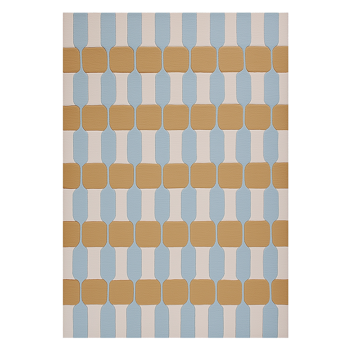 Slate Interlocking Blocks Hand Tufted Wool Rug