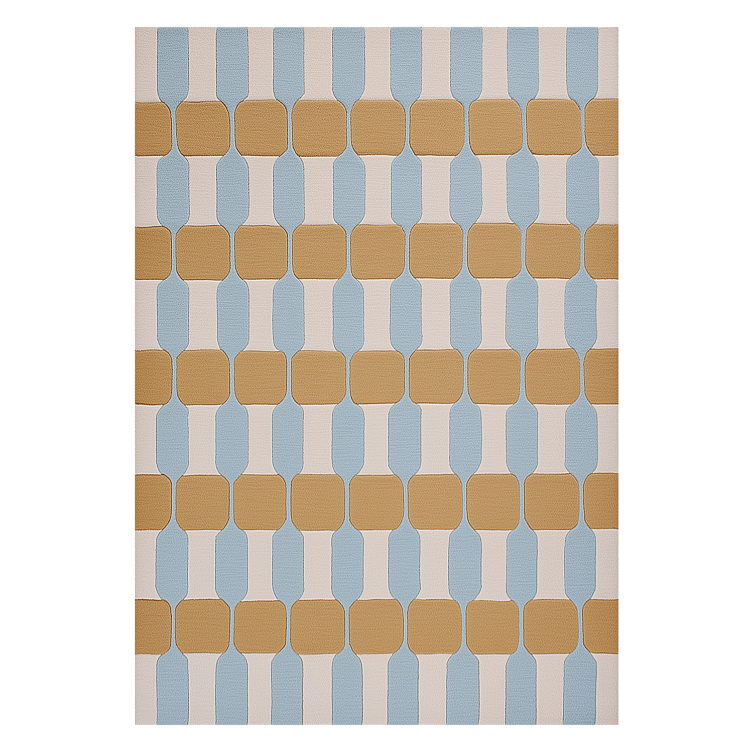 Slate Interlocking Blocks Hand Tufted Wool Rug
