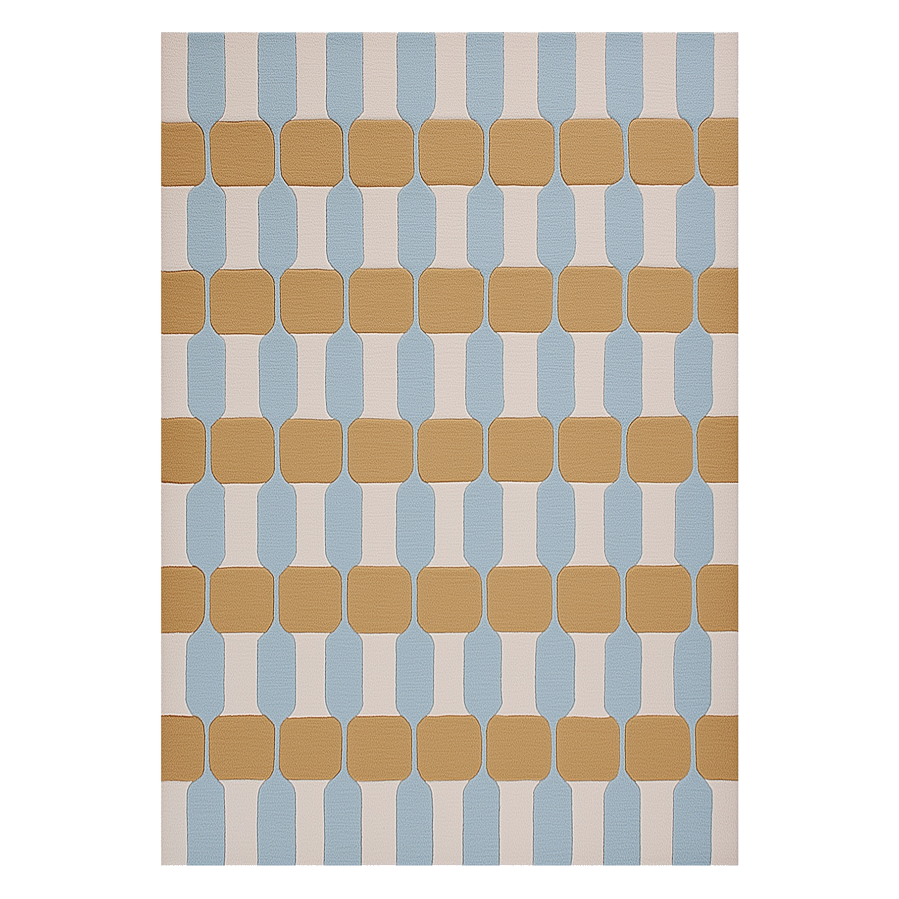 Slate Interlocking Blocks Hand Tufted Wool Rug