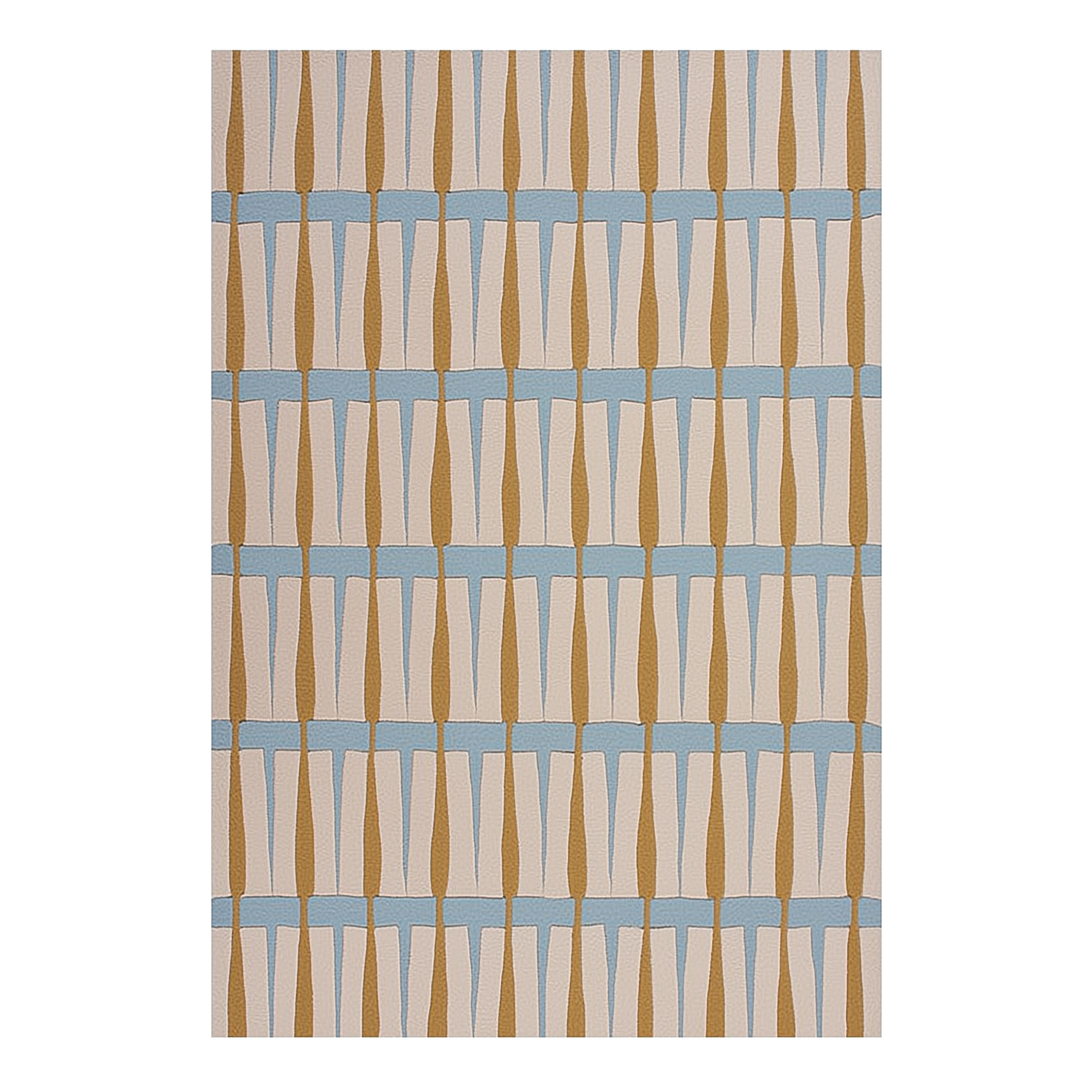 Slate Interlocking Lines Hand Tufted Wool Rug 