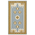 Slate Ochre Fortress Star Hand Tufted Wool Runner Rug 