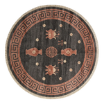 Smoky Coral Urns Round Hand Knotted Rug - alternate view